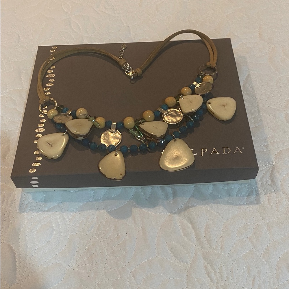NWOT Silpada Statement Necklace with Cream and Blue Tones